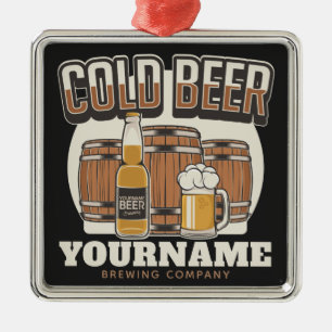 Personalisierte Cold Beer Oak Barrel Brauerei Ornament Aus Metall