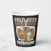 Personalisierte Cold Beer Oak Barrel Brauerei Pappbecher (Rückseite)