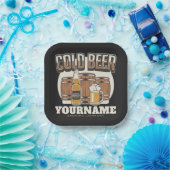 Personalisierte Cold Beer Oak Barrel Brauerei Pappteller (Party)