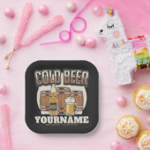 Personalisierte Cold Beer Oak Barrel Brauerei Pappteller (Party)