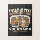 Personalisierte Cold Beer Oak Barrel Brauerei Puzzle (Vertikal)