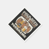 Personalisierte Cold Beer Oak Barrel Brauerei Serviette (Ecke)