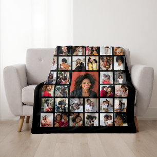 Personalisierte Collage aus 33 Fotos als Gedenkobj Fleecedecke