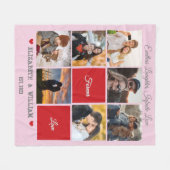 Personalisierte Collage Blanket - Rosa Version Fleecedecke (Vorderseite (Horizontal))