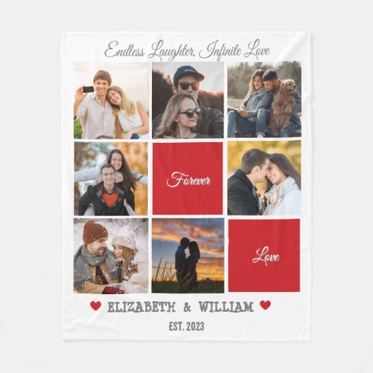 Personalisierte Collage Blanket - Weiße Version Fleecedecke (Vorderseite)