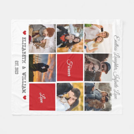 Personalisierte Collage Blanket - Weiße Version Fleecedecke (Vorderseite (Horizontal))
