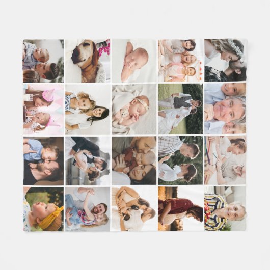 Personalisierte Collage Decke mit 20 Foto (Vorderseite (Horizontal))