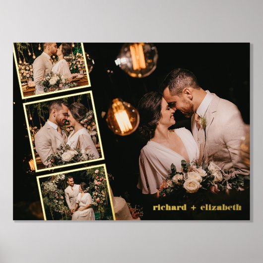 Personalisierte Collage Individuelle Name Chic Gol Foliendrucke (Vorderseite)