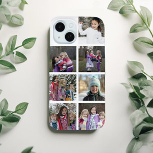 Personalisierte Collage mit 7 Fotos iPhone 15 Hülle