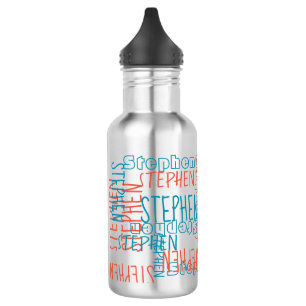Personalisierte Collage Typografie hinzufügen Aqu Edelstahlflasche
