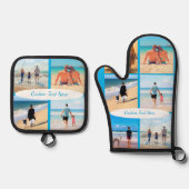 Personalisierte Collage und benutzerdefinierter Te Ofenhandschuh & Topflappen-Set (Vorderseite)