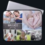 Personalisierte Collagen-Familie scherzt Laptopschutzhülle<br><div class="desc">Personifizieren Sie Ihre Laptophülse mit Ihren LieblingsFotos der Familie,  der Kinder,  der Haustiere und der speziellen Erinnerungen mit diesem Collagenentwurf. Der Tafelblock addiert eine moderne Touch und Schriftartmischungsauswahl wird tadellos für Ihren Familiennamen zusammengepaßt.</div>