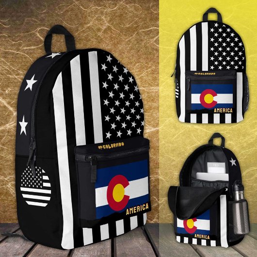 Personalisierte Colorado-Flaggentasche, amerikanis Bedruckter Rucksack