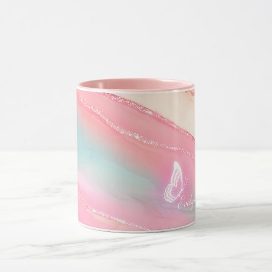 Personalisierte Combo Pink Gold Marbella Tasse (Zentrum)