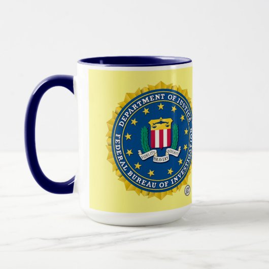 Personalisierte Combo-Tasse des FBI, 15 oz Tasse (Links)