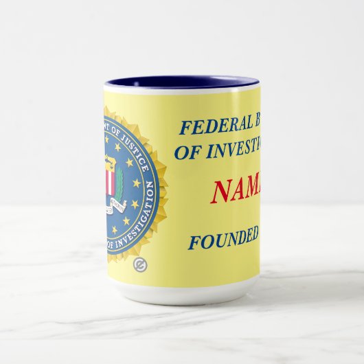 Personalisierte Combo-Tasse des FBI, 15 oz Tasse (Zentrum)
