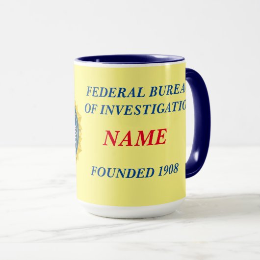 Personalisierte Combo-Tasse des FBI, 15 oz Tasse (VorderseiteRechts)