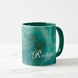 Personalisierte Combo-Tasse: Grüne Akzente und Gol Tasse