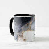 Personalisierte Combo-Tasse: Schwarz, Weiß und Gol Tasse (Vorderseite Links)