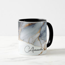 Personalisierte Combo-Tasse: Schwarz, Weiß und Gol Tasse