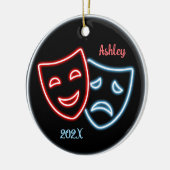 Personalisierte Comedy und Tragedy Masks Neon Keramik Ornament (Links)