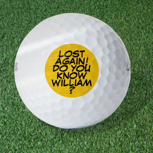 Personalisierte Comic-Book-Pop-Art-Nachricht Golfball