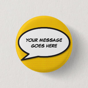 Personalisierte Comicbuch‑Pop‑Art‑Sprechblase Button