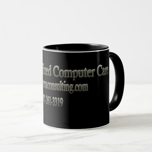 Personalisierte Computer-Sorgfalt-Kaffee-Tasse Tasse (VorderseiteRechts)