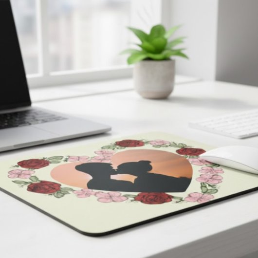 Personalisierte Computermauspad – Florales Herz Mousepad