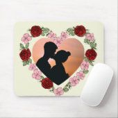 Personalisierte Computermauspad – Florales Herz Mousepad (Mit Mouse)