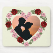 Personalisierte Computermauspad – Florales Herz Mousepad (Vorne)