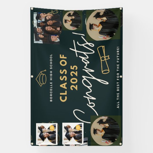 personalisierte Congrates blühen Abschluss Banner (Vertikal)