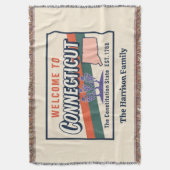 Personalisierte Connecticut-Wurfdecke Decke (Vorderseite Vertikal)