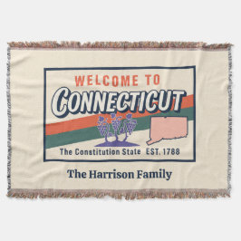 Personalisierte Connecticut-Wurfdecke Decke
