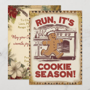 Personalisierte Cookie-Saison Lustig Retro Feiertagskarte