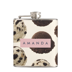 Personalisierte Cookies & Creme Ice Cream Muster Flachmann