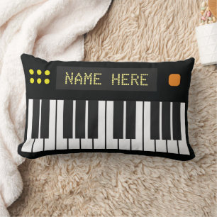 Personalisierte Coole Black Keyboard-Musik Lendenkissen