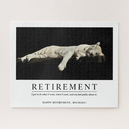 Personalisierte Coole Entspannung Tiger Custom Ret Puzzle (Horizontal)