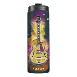 Personalisierte Coole Funky Abstrakt Guitar Art Thermosbecher