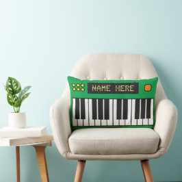 Personalisierte Coole grüne Keyboard-Musik Lendenkissen
