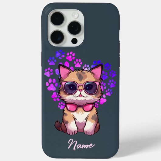 Personalisierte Coole Katze in Sonnenbrillen Fall Case-Mate iPhone Hülle (Rückseite)