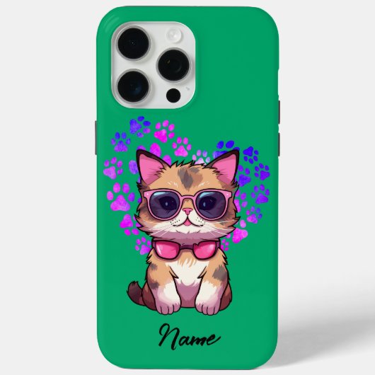 Personalisierte Coole Katze in Sonnenbrillen Fall Case-Mate iPhone Hülle (Rückseite)
