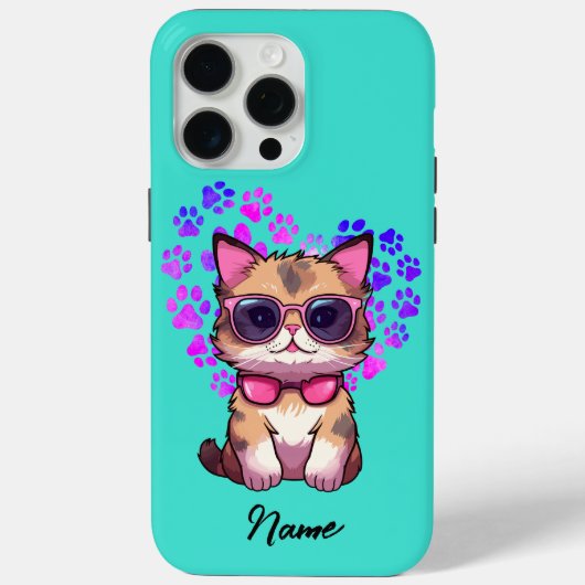 Personalisierte Coole Katze in Sonnenbrillen Fall Case-Mate iPhone Hülle (Rückseite)