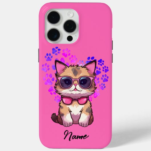 Personalisierte Coole Katze in Sonnenbrillen Fall Case-Mate iPhone Hülle (Rückseite)