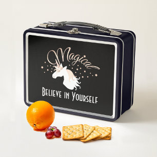 Personalisierte Coole Moderne Zauberhafte Einhornk Metall Brotdose