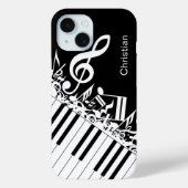 Personalisierte coole Musiknotizen und Klaviertast Case-Mate iPhone Hülle (Rückseite)