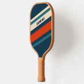 Personalisierte Coole Retro Rot Weiß & Blau Pickleball Schläger (Links)