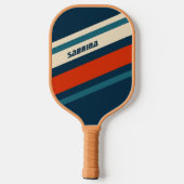 Personalisierte Coole Retro Rot Weiß & Blau Pickleball Schläger (Rückseite)