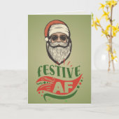 Personalisierte Coole Retro Santa Faltkarte Karte (Gelbe Blume)