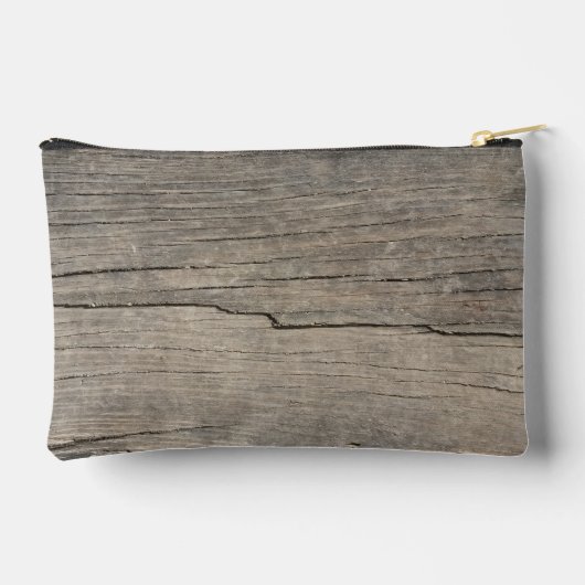 Personalisierte Coole rustikale Holzstruktur Zubehörtasche (Rückseite)